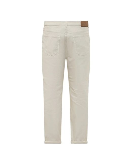 Brunello Cucinelli Gray Logo-patch Trousers for men