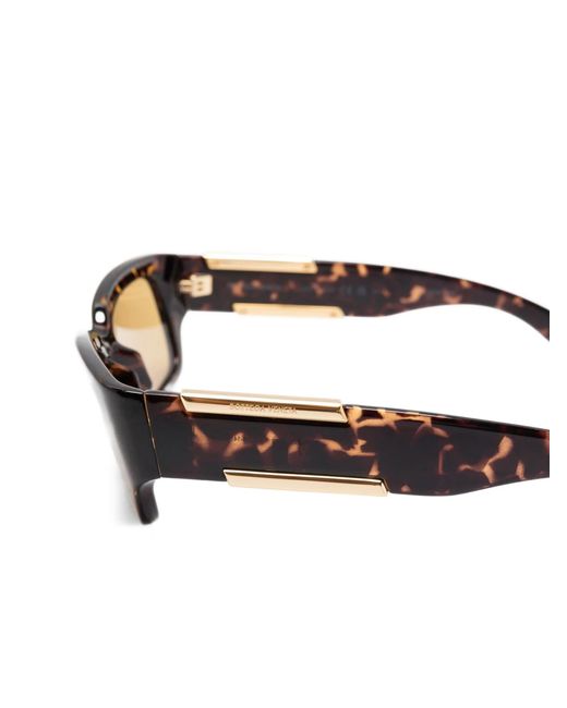 Bottega Veneta Natural Tortoiseshell Rectangle Sunglasses for men