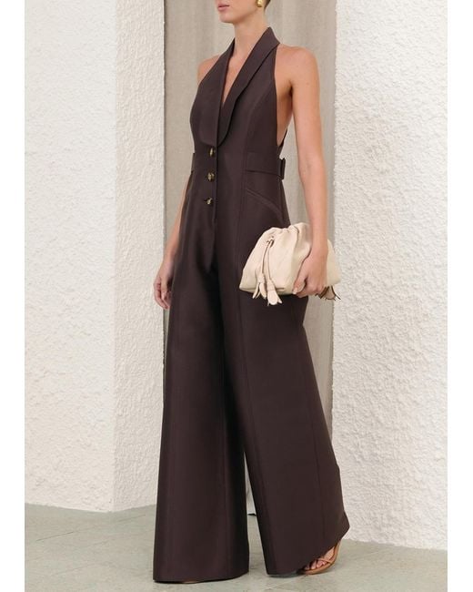 Zimmermann Brown Alchemy Tuxedo Jumpsuit