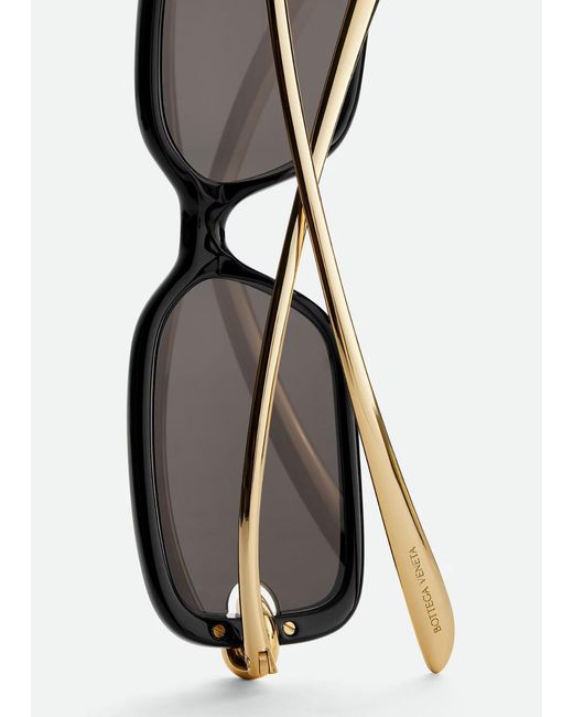 Bottega Veneta Gray Knot Rectangular Sunglasses