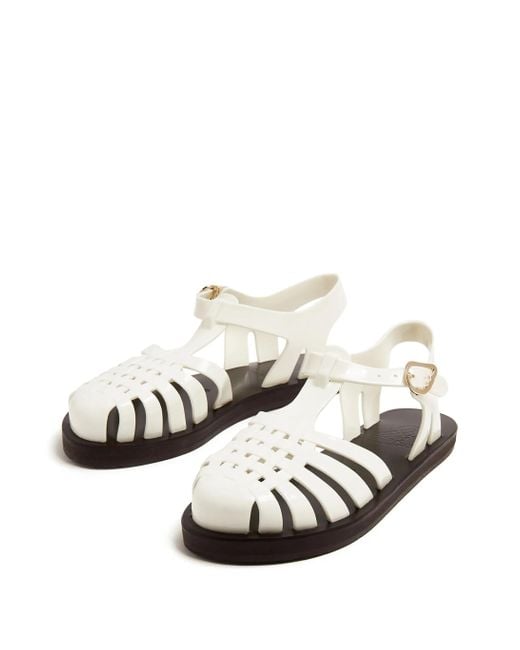 Ancient Greek Sandals White Homeria Jelly Sandals