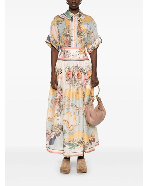 Zimmermann White Tallow Midi Skirt