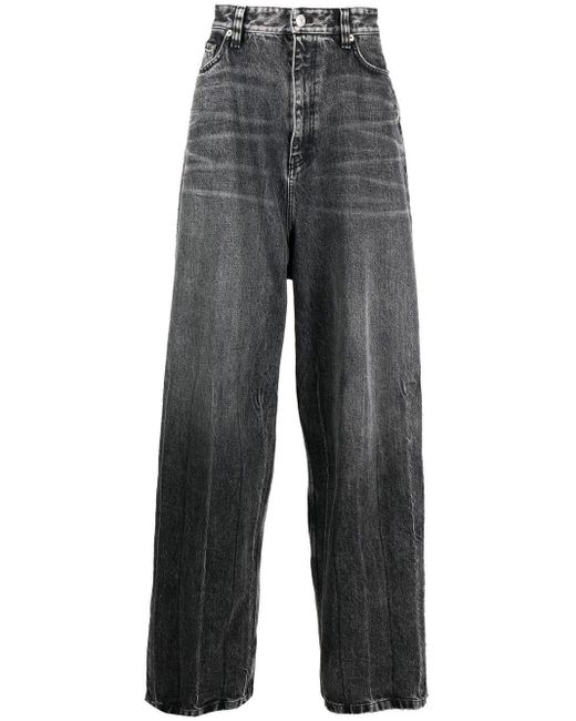 Balenciaga Gray Oversized Wide-leg Jeans for men