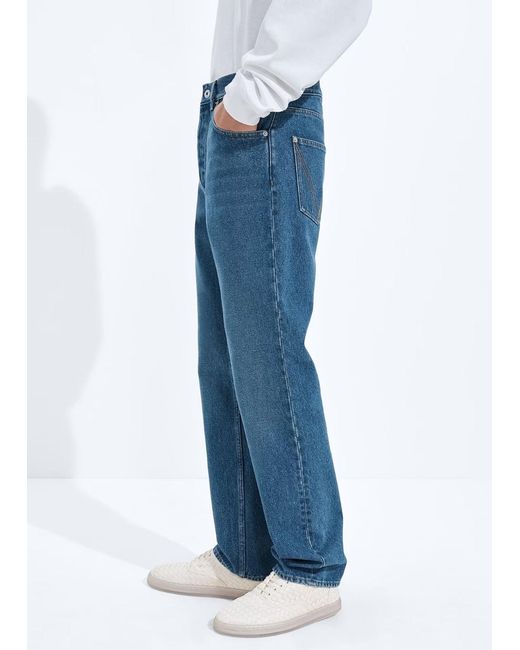 Bottega Veneta Blue Medium Indigo Straight Leg Jeans for men