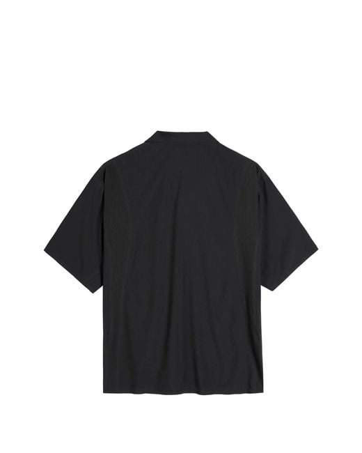 Y-3 Black Perforated-detail Short-sleeve Shirt for men