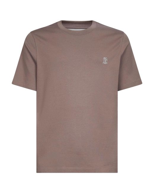 Brunello Cucinelli Brown Crew-neck T-shirt for men