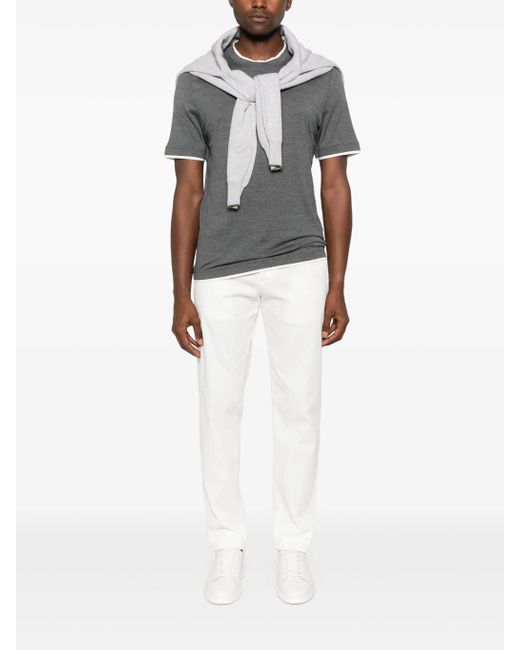 Brunello Cucinelli Gray Silk-blend T-shirt for men