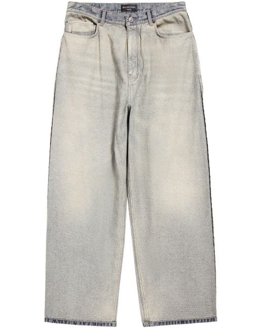 Balenciaga Gray Light-wash Loose-fit Jeans for men