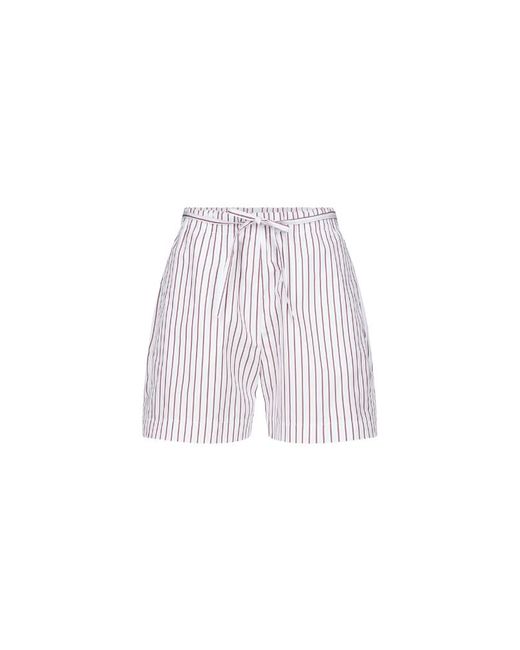 Loulou de Saison White Lory Striped Cotton Poplin Shorts