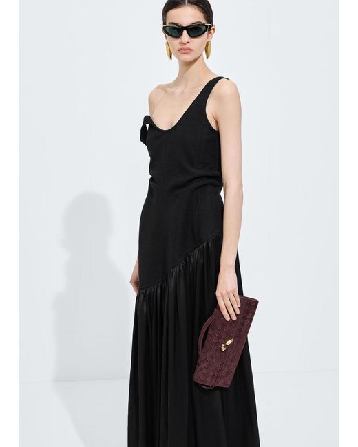 Bottega Veneta Purple Andiamo Suede Clutch Bag