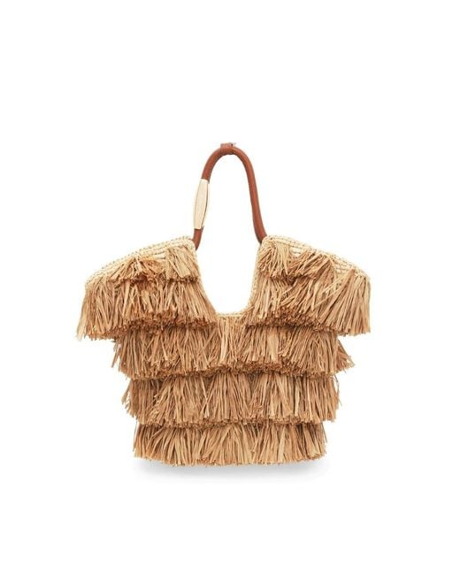 Zimmermann Multicolor Small Goldentime Fringed Tote Bag