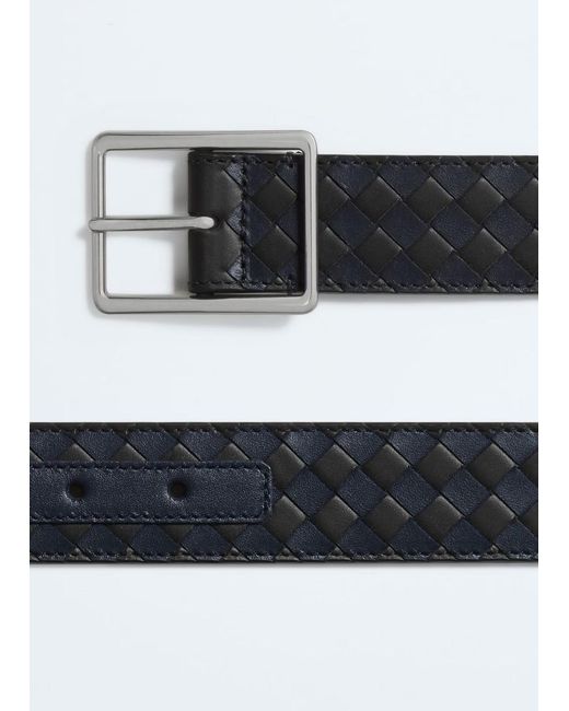 Bottega Veneta Black Intrecciato Piccolo Belt for men