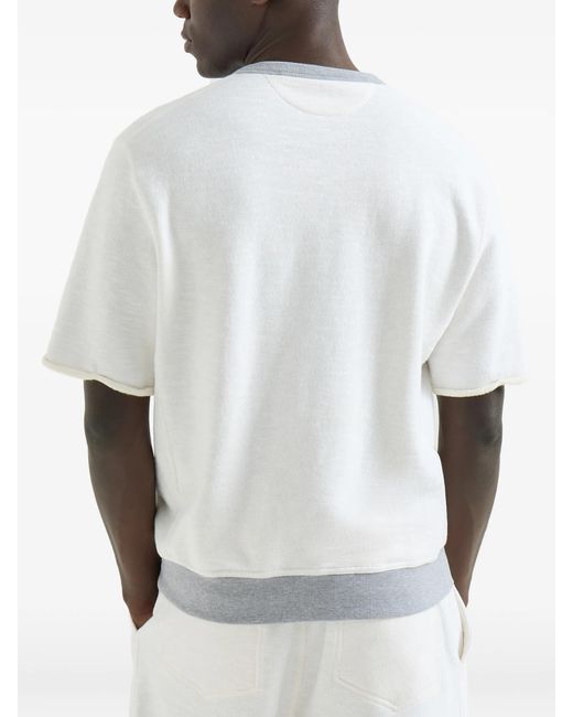 Brunello Cucinelli White Cotton Jersey T-Shirt With “Solomei Athletic Club” Print for men