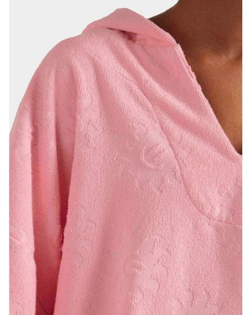 Hunza G Pink Sunny Towelling Hooded Poncho