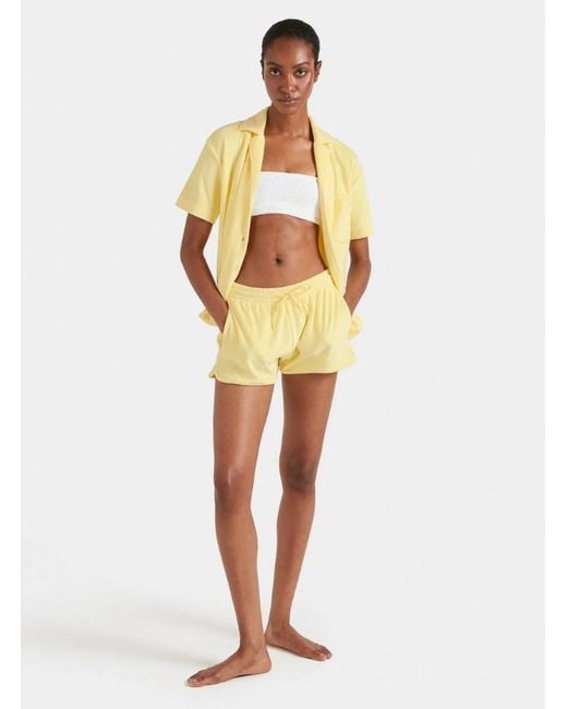 Hunza G Yellow Terry Towelling Cuban Shirt