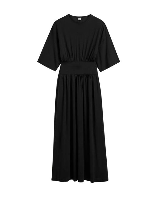 Totême  Black Cotton Silk Tee Dress