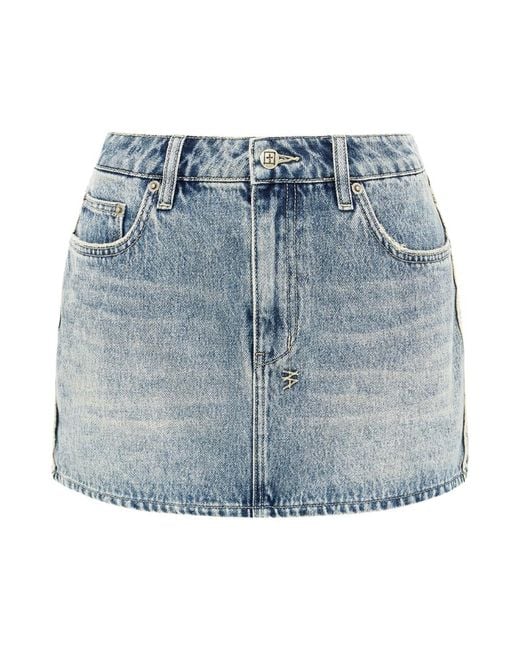 Ksubi Blue Low Rider Mini Frayed