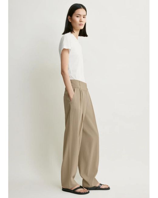 Totême Natural Draped Balloon Trousers Overcast Beige