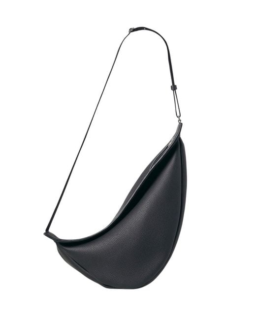 The Row Black Large Slouchy Banana Bag In Leather