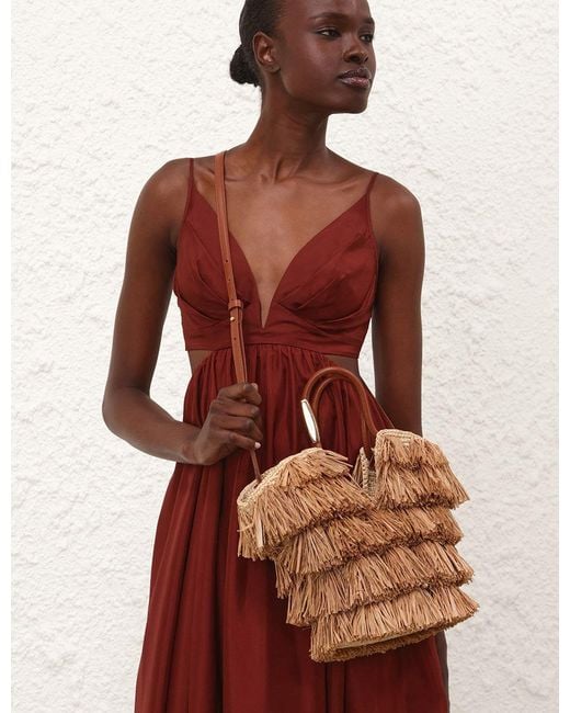 Zimmermann Multicolor Small Goldentime Fringed Tote Bag
