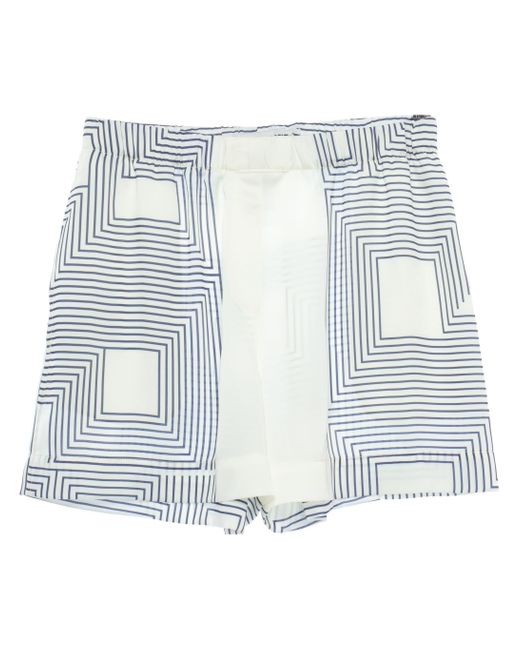 Low Classic geometric-print shorts - White