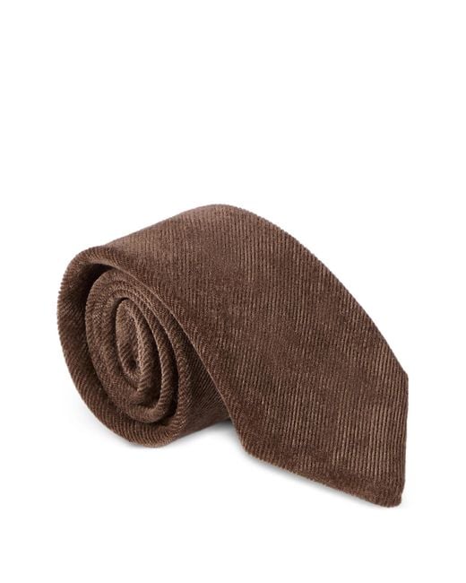 Brunello Cucinelli White Fluid Corduroy Tie
