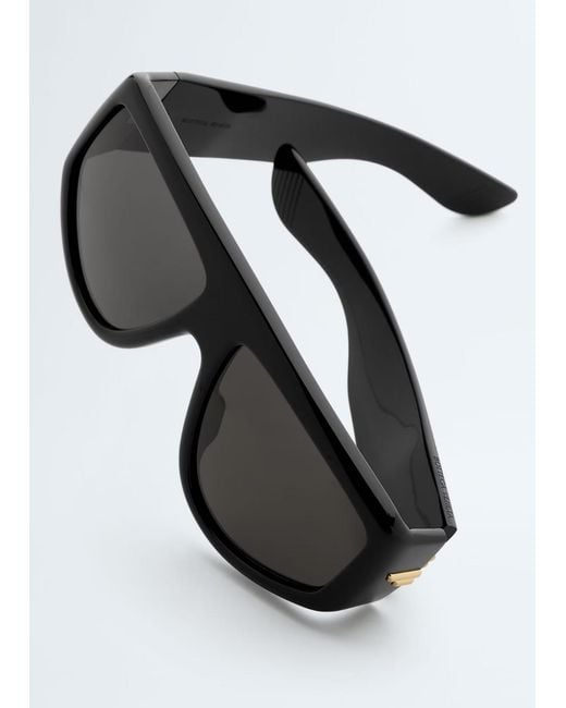 Bottega Veneta Black Classic Shield Sunglasses