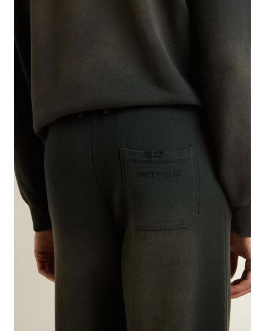 Golden Goose Deluxe Brand Black Logo-embroidered Track Trousers for men