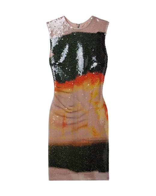 16Arlington Black Aveo Mini Dress In Fire Print Sequin