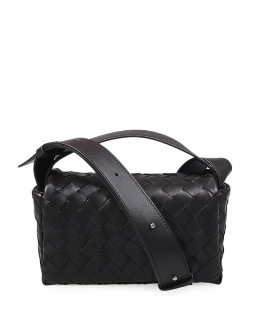 Bottega Veneta Black Mini Intrecciato Messenger Bag for men