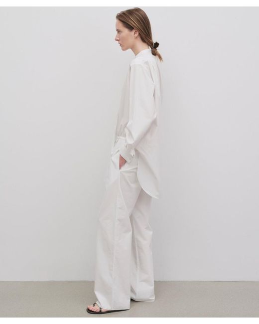 The Row White Jugi Pant In Cotton