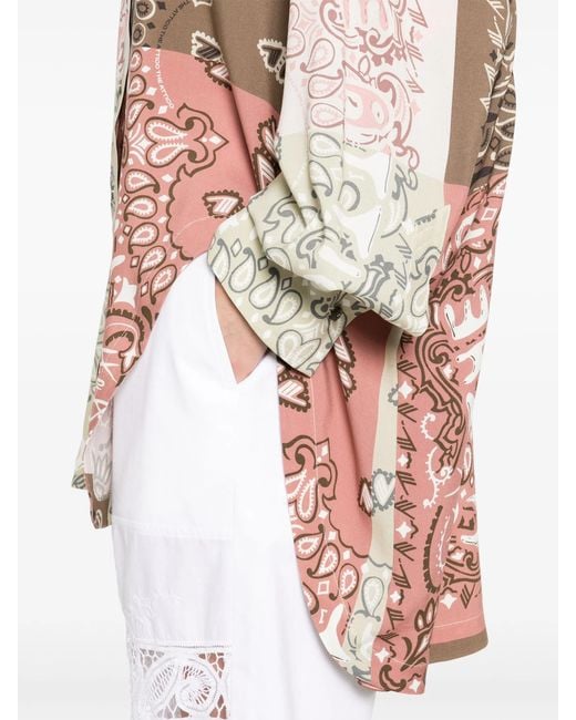 The Attico Natural Paisley-print Patchwork Shirt