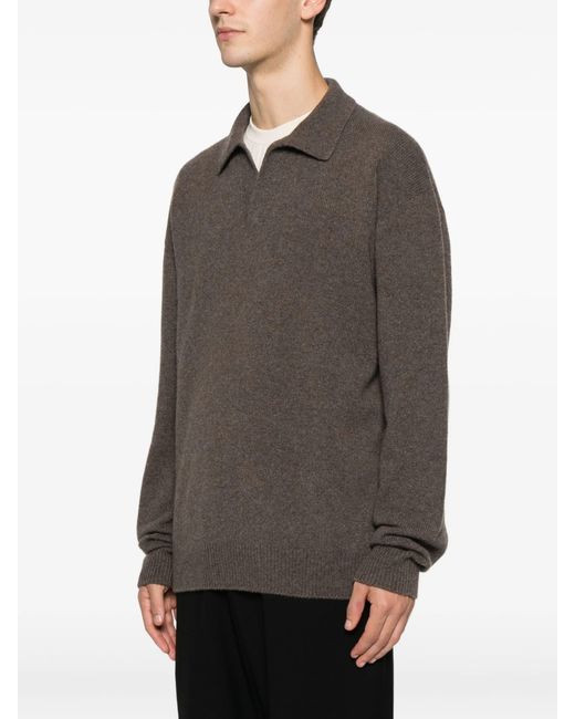 The Row Brown Leach Collared Sweater for men