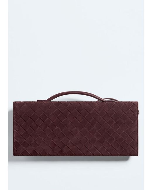 Bottega Veneta Purple Andiamo Suede Clutch Bag