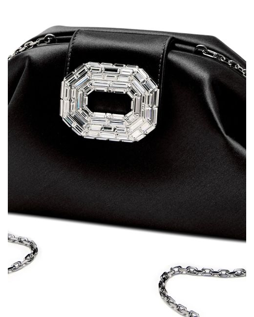AMINA MUADDI Black Camelia Clutch Bag