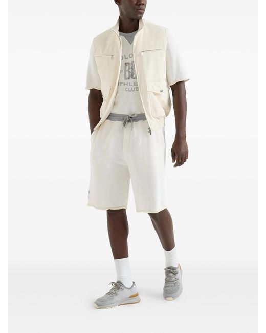 Brunello Cucinelli White Cotton Jersey T-Shirt With “Solomei Athletic Club” Print for men
