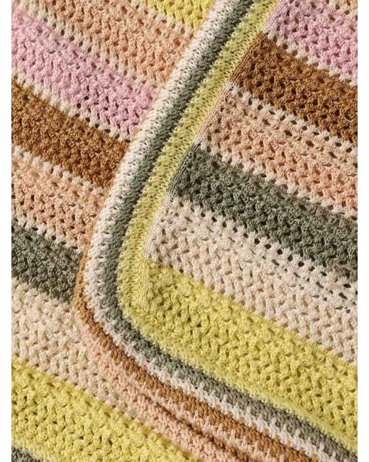 Zimmermann Natural Indra Stripe Crochet Shorts