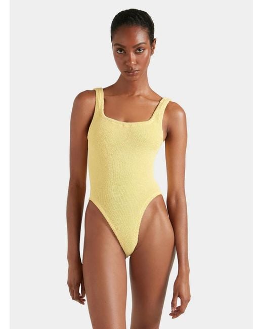 Hunza G Yellow Square Neck Swim