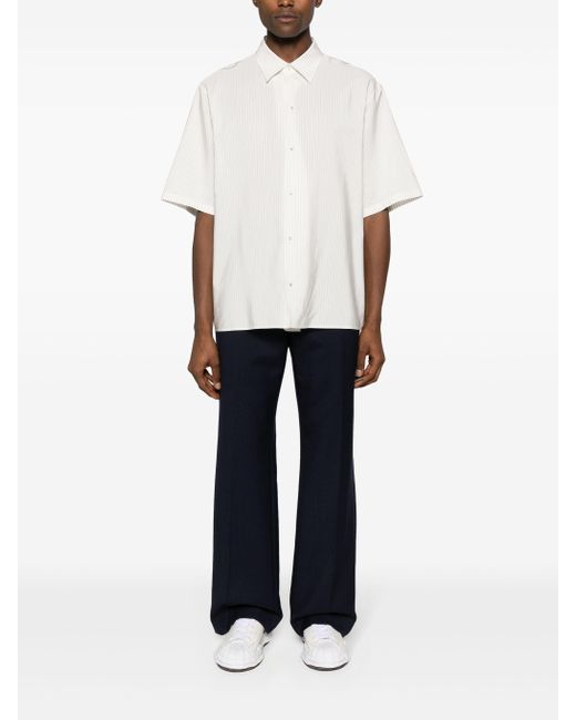 Lanvin White Pinstriped Silk-blend Shirt for men