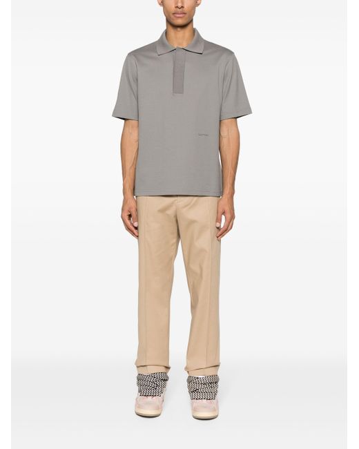 Lanvin Gray Short-sleeve Piquè Polo Shirt for men