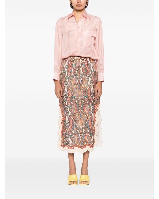 Zimmermann Pink Halliday Silk Shirt