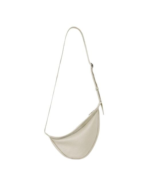 The Row White Small Slouchy Banana Bag In Leather