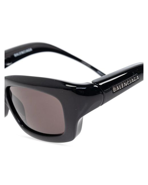 Balenciaga Gray Rectangle-frame Sunglasses