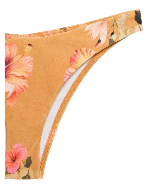 Zimmermann White Mahon Bamboo Floral-print Bikini