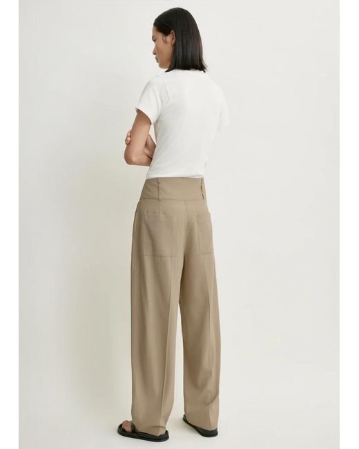 Totême Natural Draped Balloon Trousers Overcast Beige