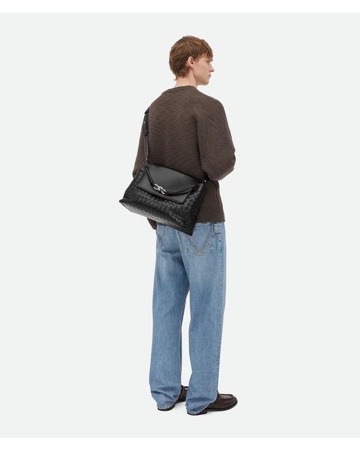 Bottega Veneta Black Andiamo Messenger for men