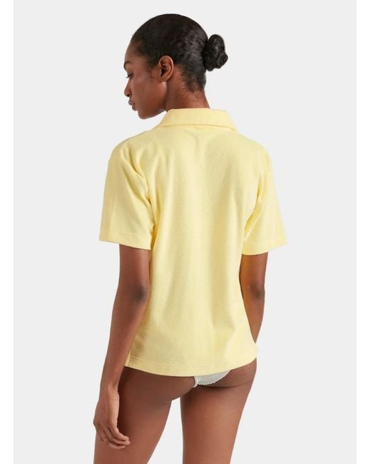 Hunza G Yellow Terry Towelling Cuban Shirt