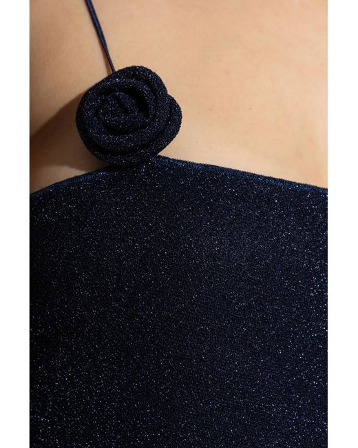 Oseree Blue Lumière Rose Appliquè Swimsuit