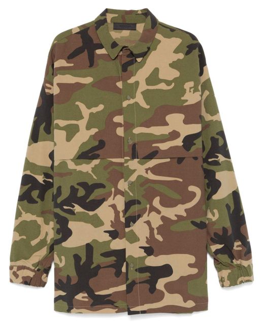 Fear Of God Green Camouflage Recycled Nylon Blend Shirt for men