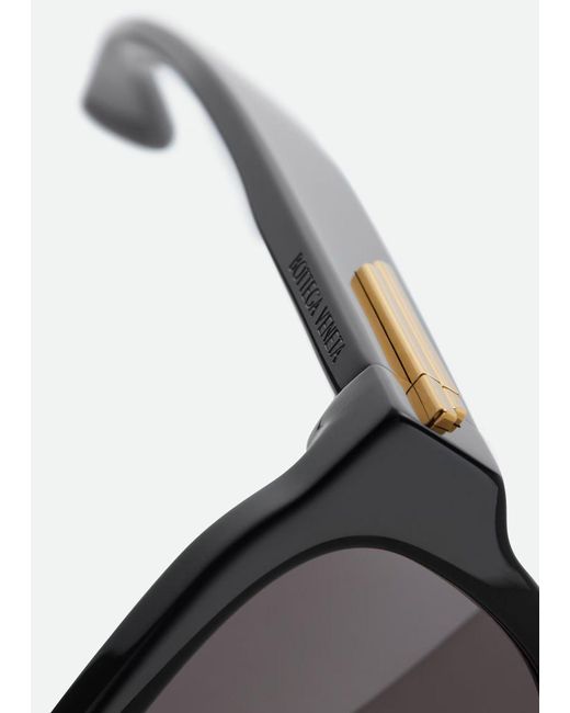 Bottega Veneta Black Classic Aviator Sunglasses